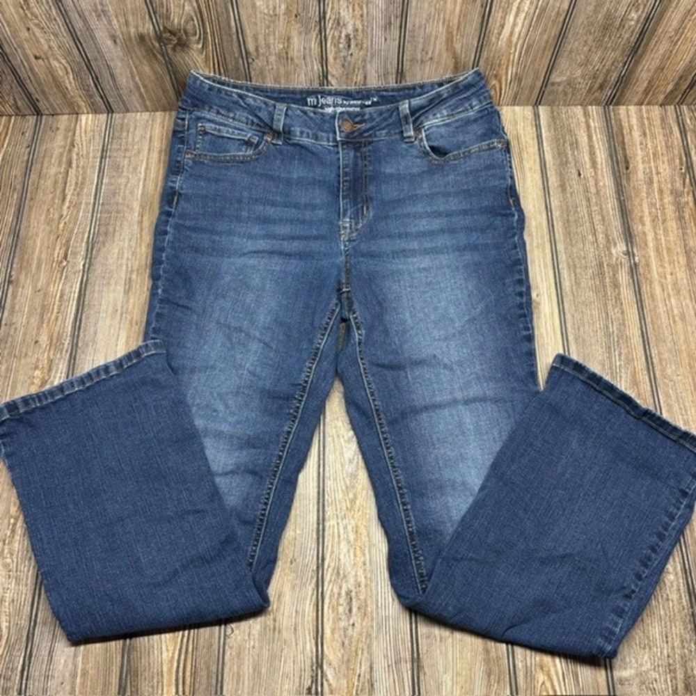 Maurices m jeans Womens 12 Reg High Rise Curvy Bootcut Blue Denim Pants